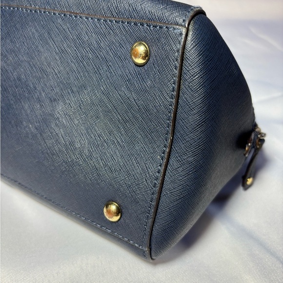 Michael Kors Navy Blue Saffiano Leather Dome Satchel - Picture 12 of 15